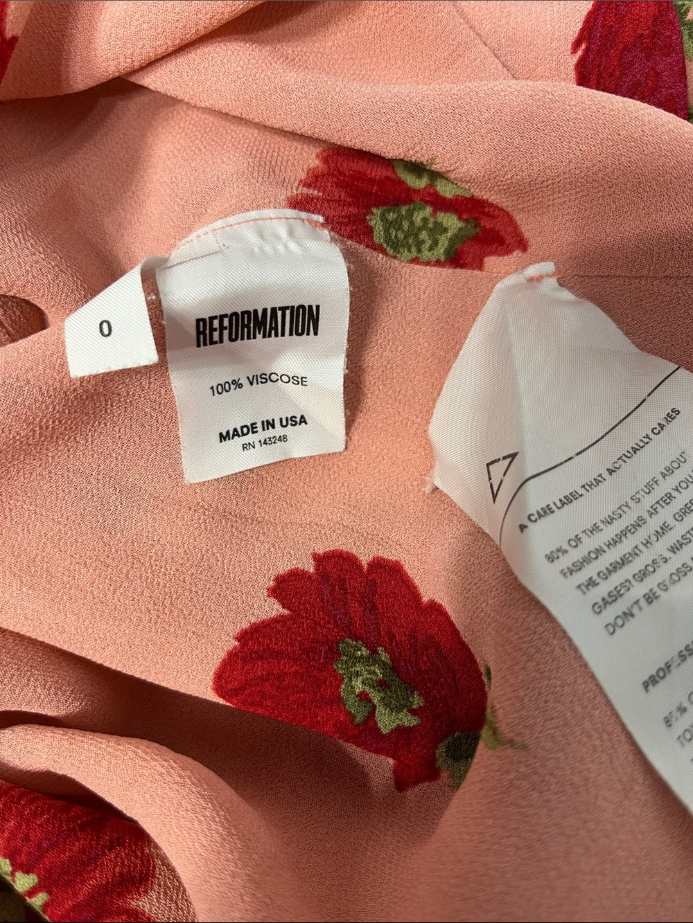 RARE Reformation Ophelia midi dress, sz 0 (see notes) - Picture 8 of 11